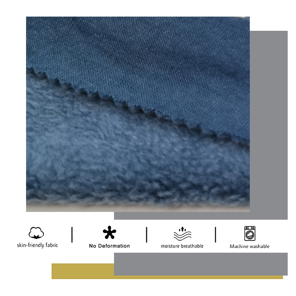 TCR Polar Fleece Knitted Fabric Napped Fabric for Hoody & Sweatshirt 50/12/38 Polyester Cotton Rayon 4 Way Stretch Microfiber Fleece Brushed Terry Towel Fabric